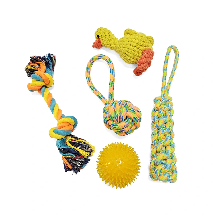 5 Pack Dog Rope Laruan Itakda para sa Teething