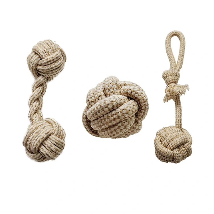 Assorted Rope Dog Laruan Hemp cotton