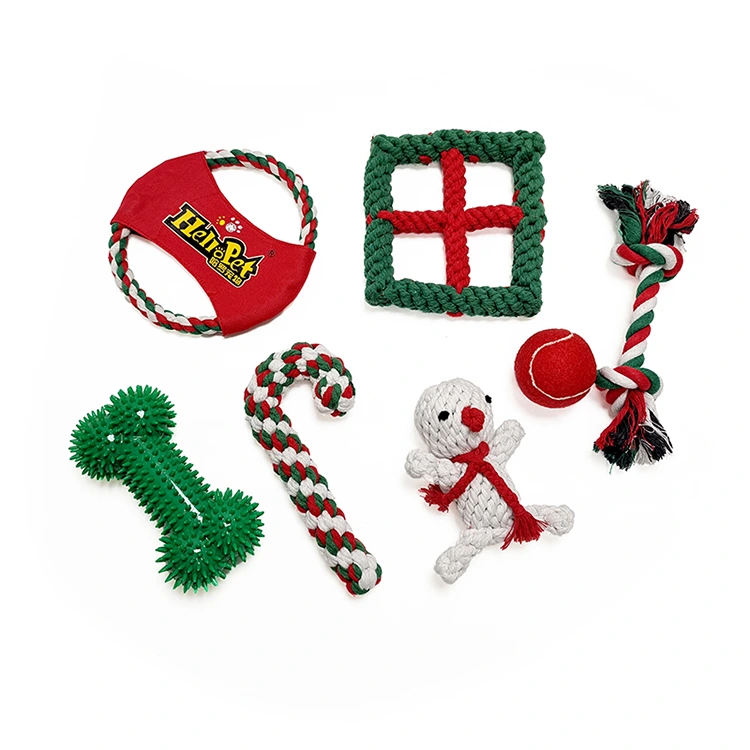 Itakda ang Mga Laruan ng Christmas Dog Rope