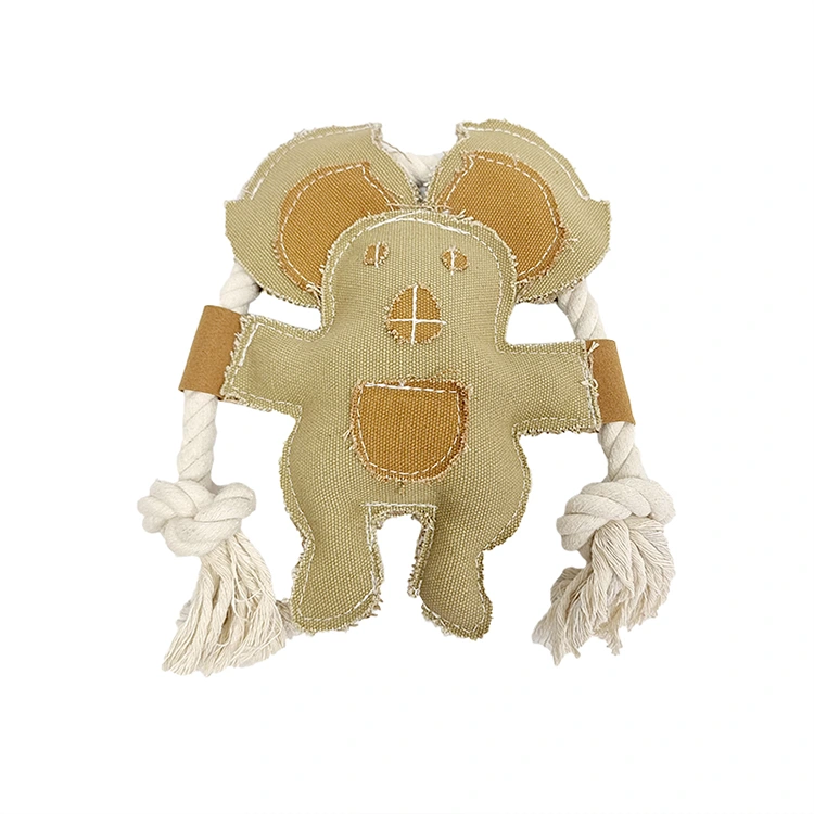 Elephant canvas dog laruan na may cotton lubid