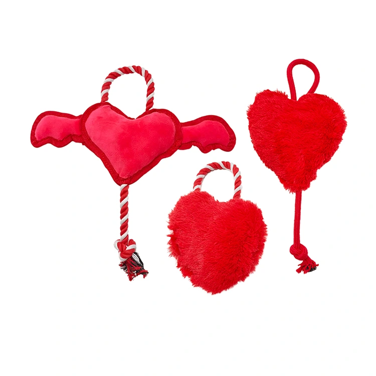 Love heart plush pet toy