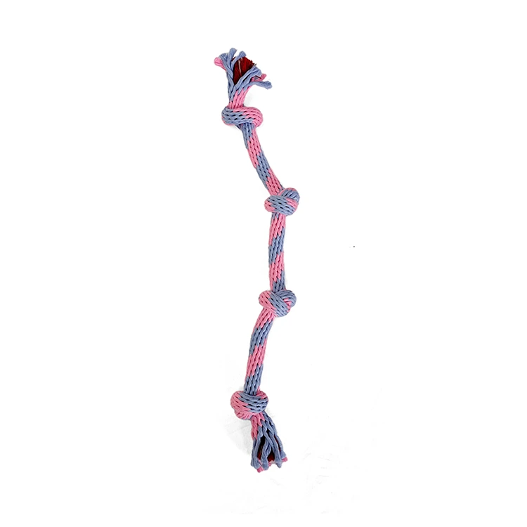 Pink Blue Xll Cotton Blend Knotted Rope