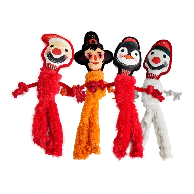 Plush dog toy na may lubid